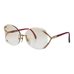ディオール ロゴ サングラス 2289 ゴールド レッド プラスチック メッキ レディース Dior 【中古】