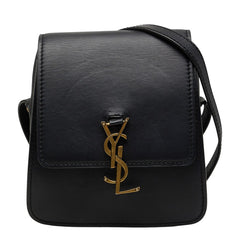 サンローラン カイヤ NORTH/SOUTH SATCHEL YSLロゴ 斜め掛け ショルダーバッグ 668809 ブラック レザー レディース SAINT LAURENT 【中古】