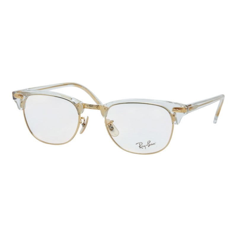 レイバン ロゴ メガネ RB5154 ゴールド クリア プラスチック メッキ レディース Ray-Ban 【中古】