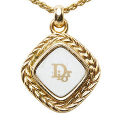 ディオール スクエア ロゴ チェーン ペンダント ネックレス ゴールド メッキ レディース Dior 【中古】