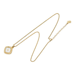 ディオール スクエア ロゴ チェーン ペンダント ネックレス ゴールド メッキ レディース Dior 【中古】