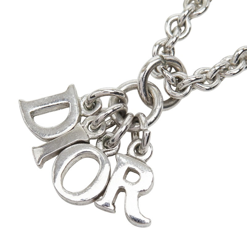 ディオール ロゴ チェーン ペンダント ネックレス シルバー メタル レディース Dior 【中古】