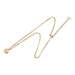 ディオール ラウンドロゴ チェーン ペンダント ネックレス ゴールド メッキ レディース Dior 【中古】