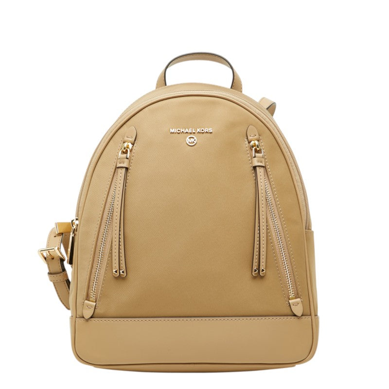 マイケルコース ブルックリン リュック バックパック デイパック 30T2GBNB2C ベージュ ナイロン レザー レディース Michael Kors 中古