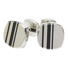 ショーメ ダンディ カフス カフリンクス シルバー ブラック ステンレススチール メンズ Chaumet 【中古】