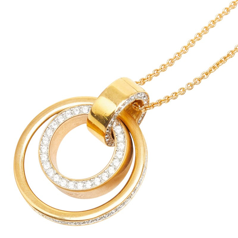 スワロフスキー サークル Circle ペンダント ネックレス ゴールド ラインストーン メッキ レディース SWAROVSKI 【中古】