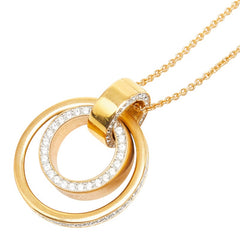スワロフスキー サークル Circle ペンダント ネックレス ゴールド ラインストーン メッキ レディース SWAROVSKI 【中古】