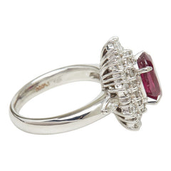 Pt850 プラチナ ルビー ダイヤモンド ルビー2.08ct ダイヤ1.00ct フラワーモチーフ リング 指輪 レディース 8.5号 【中古】
