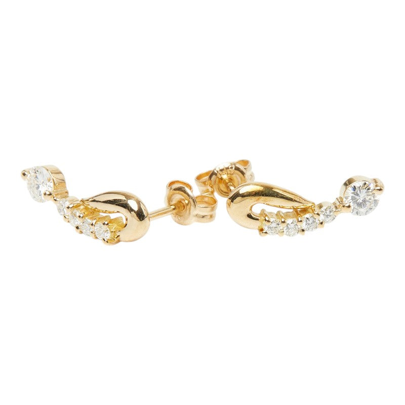 K18YG イエローゴールド ダイヤモンド ダイヤ0.50ct スタッドピアス ピアス レディース 【中古】