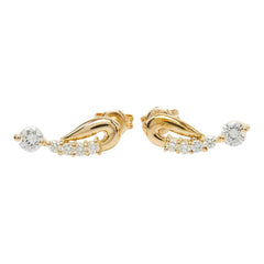 K18YG イエローゴールド ダイヤモンド ダイヤ0.50ct スタッドピアス ピアス レディース 【中古】