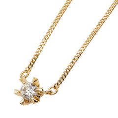 ダイヤモンド K18YG イエローゴールド ダイヤ0.22ct プチネックレス ネックレス レディース 【中古】