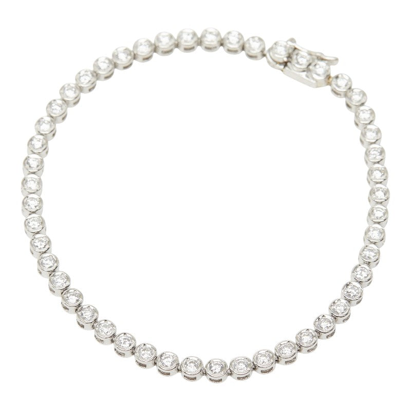 ダイヤモンド Pt900 プラチナ ダイヤ1.74ct テニスブレスレット 全周 ブレスレット レディース 【中古】