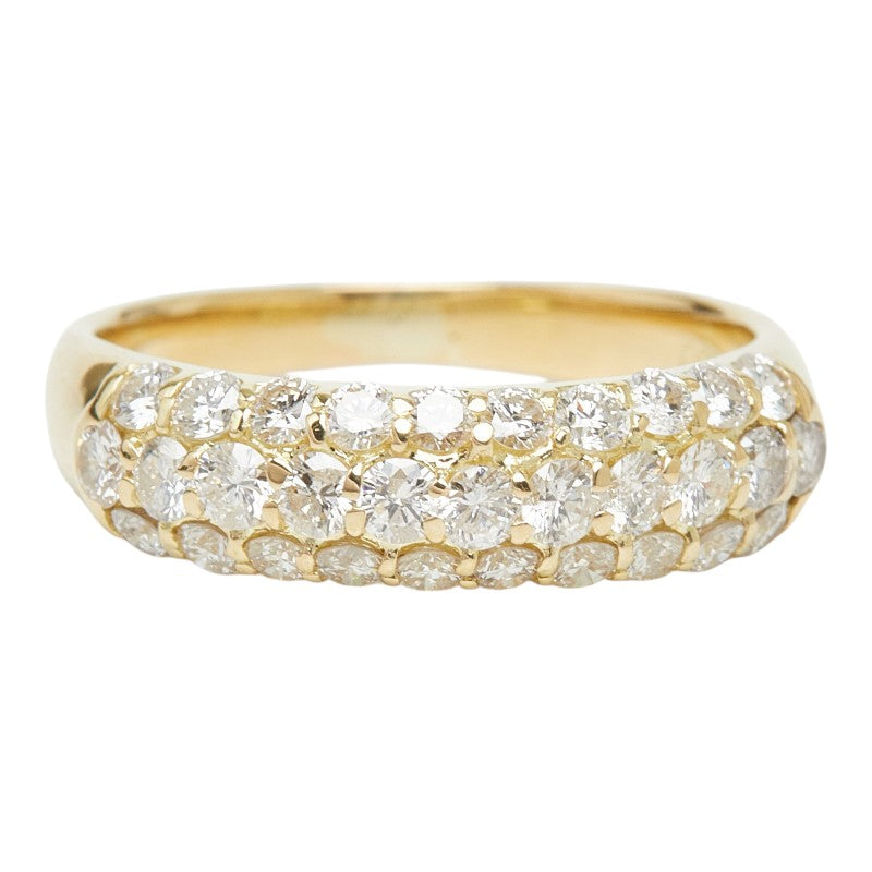 K18YG イエローゴールド ダイヤモンド ダイヤ1.00ct パヴェダイヤ リング 指輪 レディース 12号 【中古】