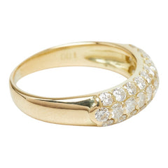 K18YG イエローゴールド ダイヤモンド ダイヤ1.00ct パヴェダイヤ リング 指輪 レディース 12号 【中古】