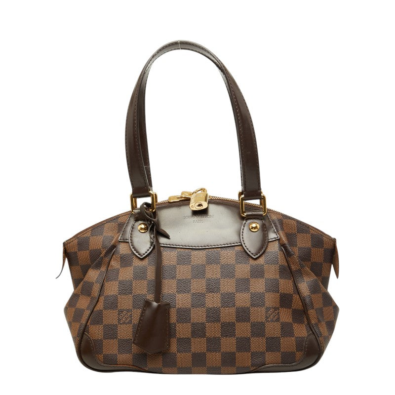 ルイ ヴィトン ダミエ ヴェローナPM ハンドバッグ N41117 ブラウン PVC レザー レディース LOUIS VUITTON 【中古】