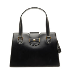 ディオール ロゴフラップ ステッチ ハンドバッグ ブラック レザー レディース Dior 【中古】