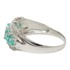 Pt900 プラチナ エメラルド ダイヤモンド エメラルド1.00ct ダイヤ0.12ct リング 指輪 レディース 13.5号 【中古】