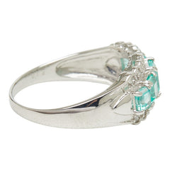 Pt900 プラチナ エメラルド ダイヤモンド エメラルド1.00ct ダイヤ0.12ct リング 指輪 レディース 13.5号 【中古】