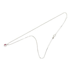 Pt900 プラチナ Pt850 プラチナ ルビー/ダイヤモンド ルビー0.40ct ダイヤ0.27ct フラワーモチーフ ペンダント ネックレス レディース 【中古】