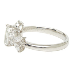 Pt900 プラチナ ダイヤモンド ダイヤ0.628ct ダイヤ0.43ct バタフライモチーフ 蝶 リング 指輪 レディース 10号 【中古】