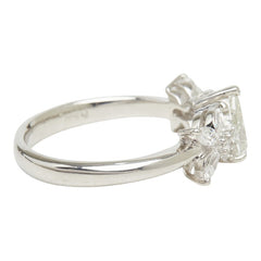 Pt900 プラチナ ダイヤモンド ダイヤ0.628ct ダイヤ0.43ct バタフライモチーフ 蝶 リング 指輪 レディース 10号 【中古】