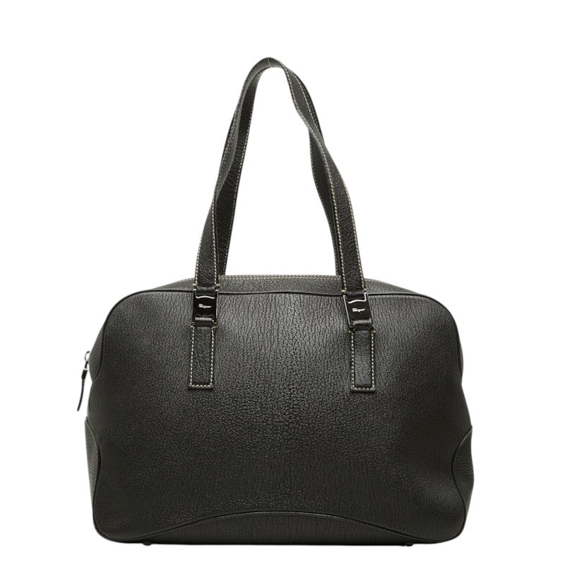 サルヴァトーレフェラガモ ハンドバッグ ブラック レザー レディース Salvatore Ferragamo 【中古】