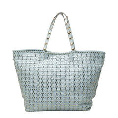ヴァレンチノ スタッズ トートバッグ ショルダーバッグ ライトブルー レザー レディース Valentino 【中古】