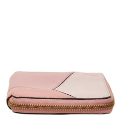 ロエベ アナグラム パズル ラウンドファスナー 二つ折り財布 061706 ピンク系 レザー レディース LOEWE 【中古】