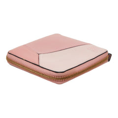 ロエベ アナグラム パズル ラウンドファスナー 二つ折り財布 061706 ピンク系 レザー レディース LOEWE 【中古】