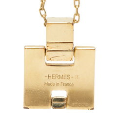 エルメス アイリーン チェーン ペンダント ネックレス ブラック ゴールド メッキ レディース HERMES 【中古】