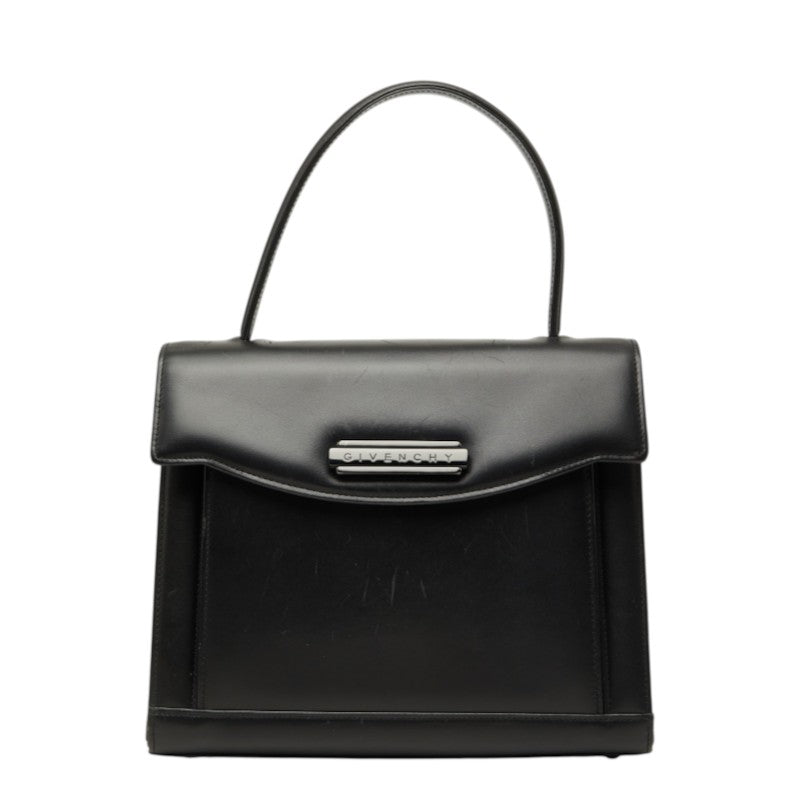 ジバンシー ロゴ ハンドバッグ ブラック レザー レディース Givenchy 【中古】