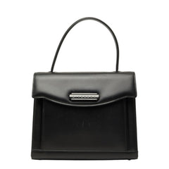 ジバンシー ロゴ ハンドバッグ ブラック レザー レディース Givenchy 【中古】