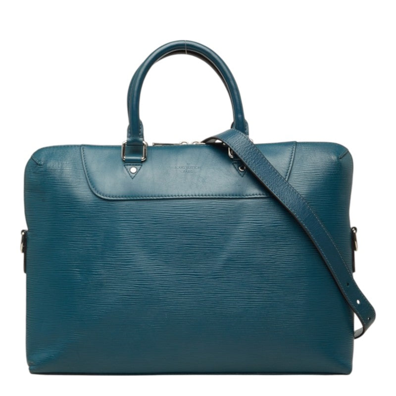 ルイ ヴィトン エピ ポルトドキュマンジュール PDJ ビジネスバッグ ブリーフケース M50165 トレドブルー レザー メンズ LOUIS VUITTON 中古