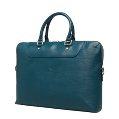 ルイ ヴィトン エピ ポルトドキュマンジュール PDJ ビジネスバッグ ブリーフケース M50165 トレドブルー レザー メンズ LOUIS VUITTON 中古