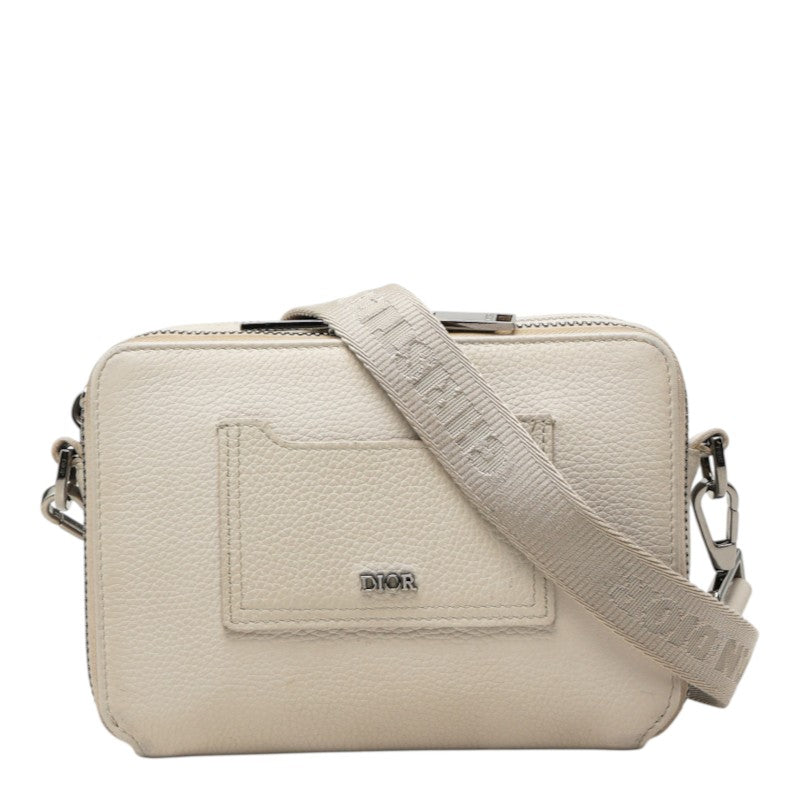 ディオール 斜め掛け ショルダーバッグ アイボリー レザー レディース Dior 中古