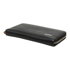 ブルガリ ラウンドファスナー 長財布 ブラック レザー メンズ BVLGARI 【中古】