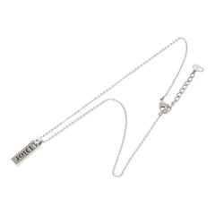 ディオール ロゴプレート チェーン ペンダント ネックレス シルバー メタル レディース Dior 【中古】