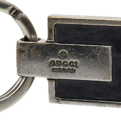 グッチ キーホルダー シルバー ブラック レザー メタル メンズ GUCCI 【中古】