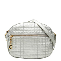 セリーヌ Cチャーム 斜め掛け ショルダーバッグ 188353 シルバー レザー レディース CELINE 【中古】