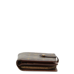 ルイ ヴィトン モノグラム ポルト パピエ ジップ 二つ折り財布 M61207 ブラウン PVC レザー レディース LOUIS VUITTON 【中古】