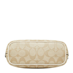 コーチ シグネチャー ハンドバッグ ショルダーバッグ 2way CH468 ベージュ PVC レザー レディース COACH 中古