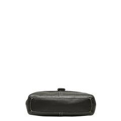 コーチ シグネチャー タッセル ワンショルダーバッグ 6824 ブラック キャンバス レザー レディース COACH 中古