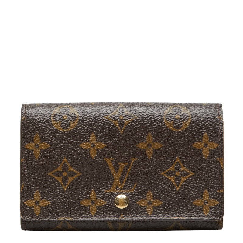 ルイ ヴィトン モノグラム ポルトモネ ビエ トレゾール 長財布 M61730 ブラウン PVC レザー レディース LOUIS VUITTON 【中古】