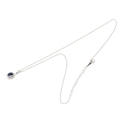 サファイア ダイヤモンド Pt900 プラチナ/Pt850 プラチナ サファイア1.14ct ダイヤ0.16ct フラワーモチーフ ペンダント ネックレス レディース 中古