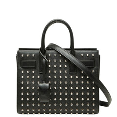 サンローラン サックドジュールナノ スタッズ ハンドバッグ ショルダーバッグ 2WAY ブラック レザー レディース SAINT LAURENT 【中古】