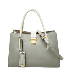 ミュウミュウ マドラス ハンドバッグ ショルダーバッグ 2WAY 5BA104 グレー アイボリー レザー レディース MIUMIU 【中古】