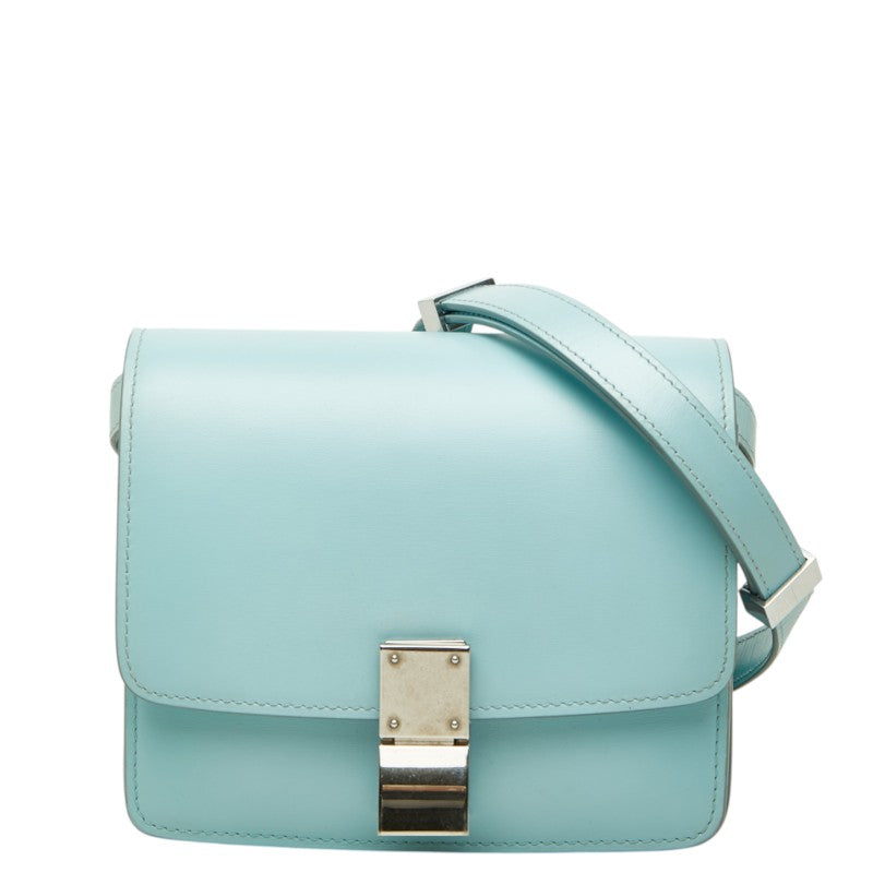 セリーヌ クラシックボックス 斜めかけ ショルダーバッグ ブルー レザー レディース CELINE 【中古】