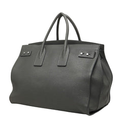 サンローラン サック ド ジュール スープル ラージ ハンドバッグ 2WAY ショルダーバッグ 47816 グレー レザー レディース SAINT LAURENT 【中古】