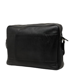プラダ 三角ロゴプレート 斜め掛け キャリーオン ショルダーバッグ ブラック サフィアーノレザー メンズ PRADA 【中古】