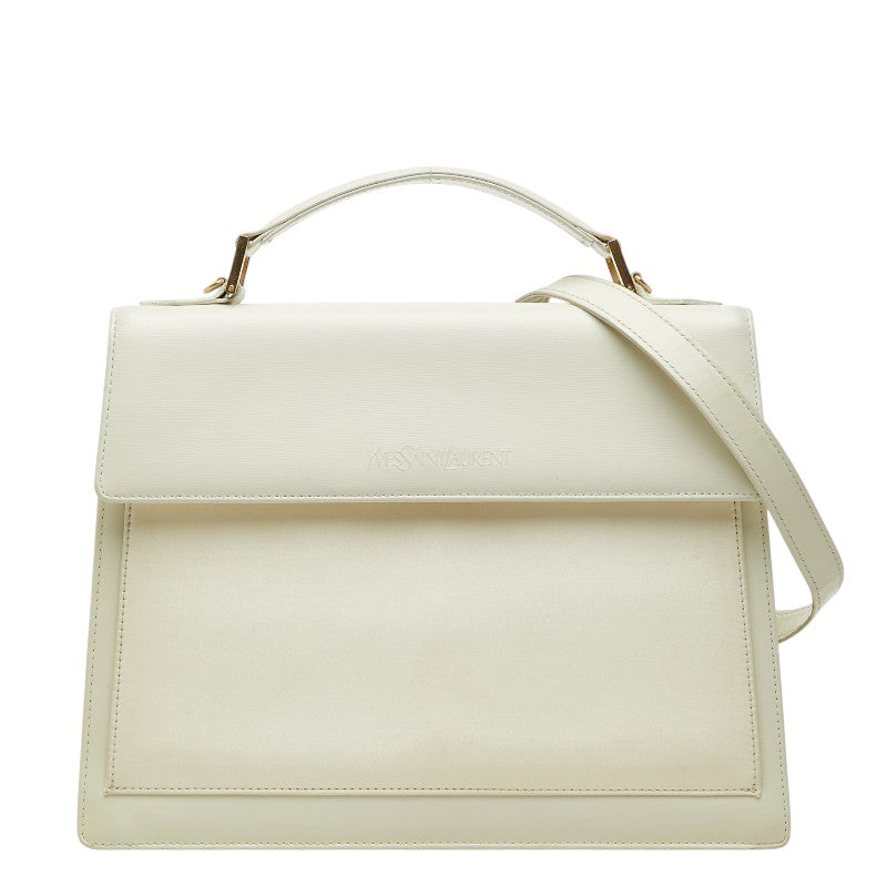 サンローラン ハンドバッグ ショルダーバッグ 2WAY ホワイト レザー レディース SAINT LAURENT 【中古】